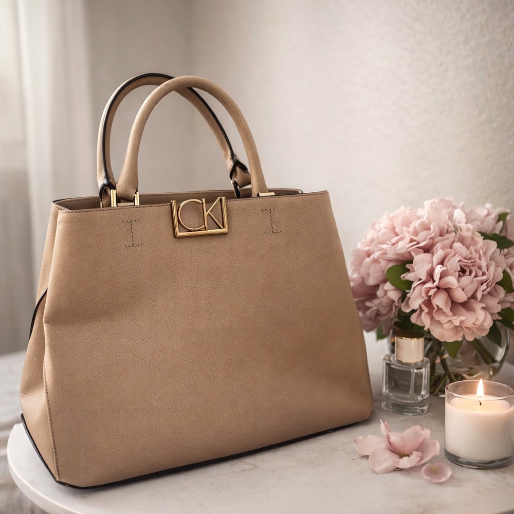 Calvin Klein Beige Large Capacity Tote Bag NWOT